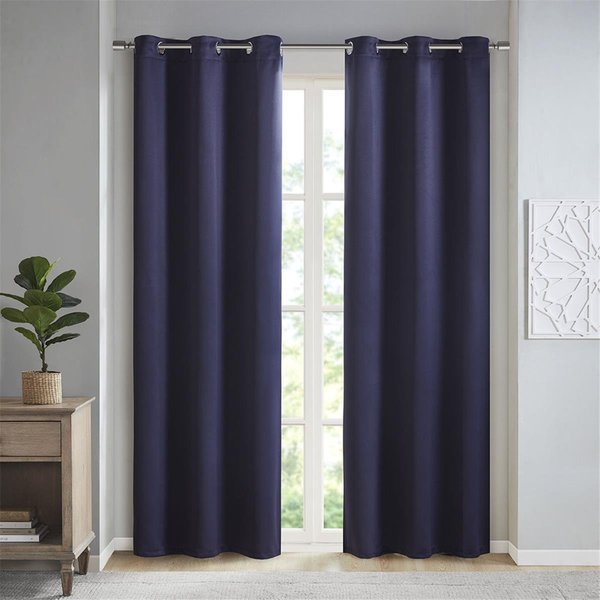Sun Smart Navy 100 Percent Polyester Solid Thermal Panel - Set of 2 SS40-0158